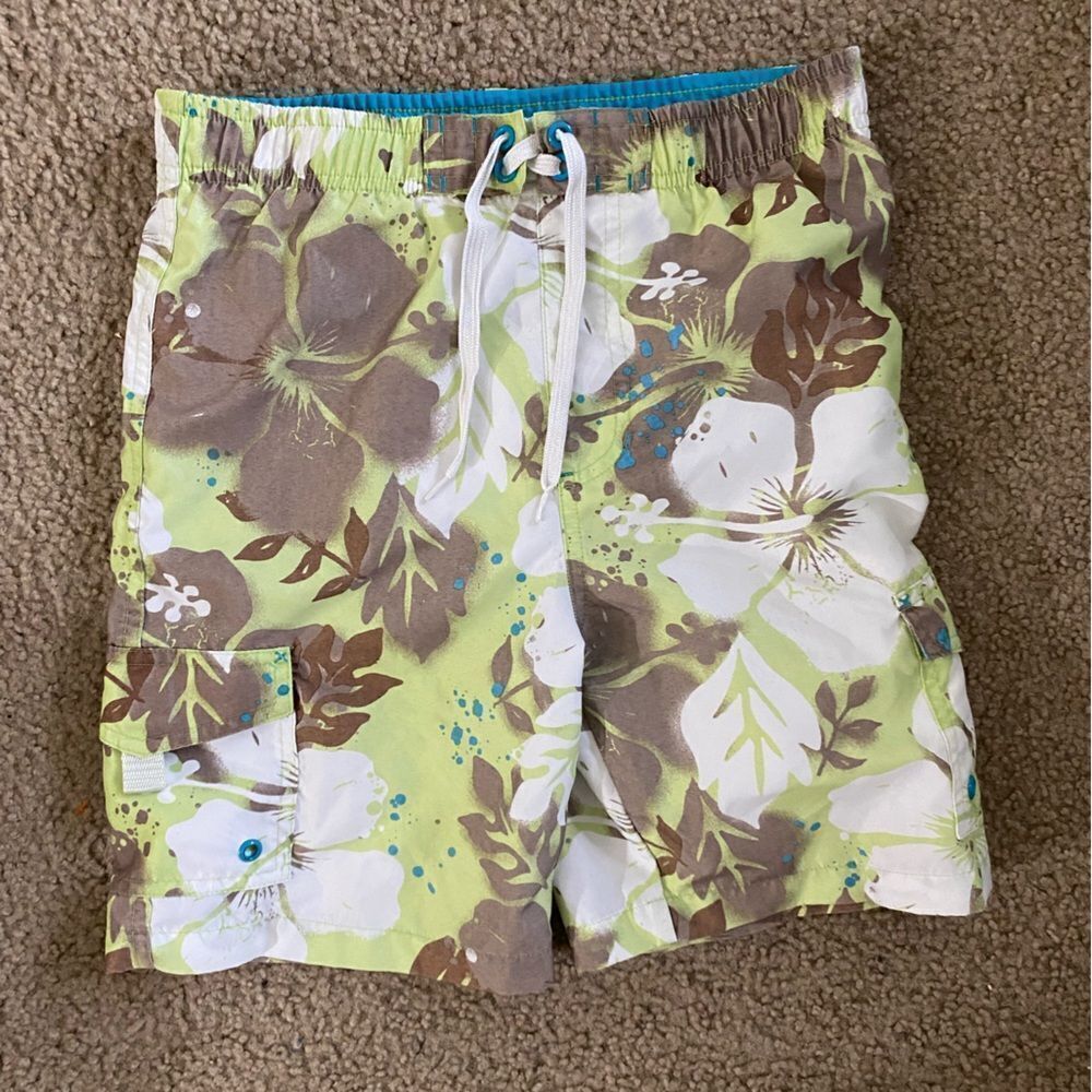 Boys Hawaiian Flower Jumping Bean Swim Trunks